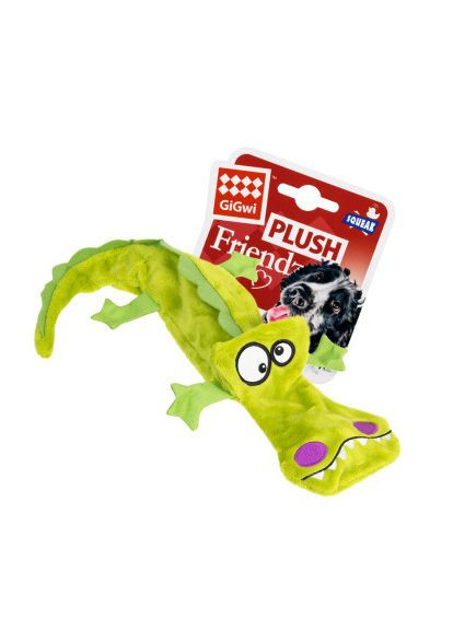Игрушка для собак Plush Крокодил с 4 пищалками 38 см (75021) GiGwi Plush Крокодил з 4-ма пищалками 38 см (366696739)