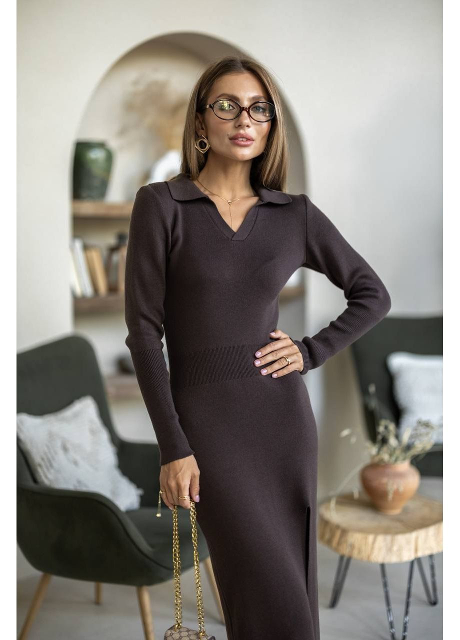 Коричнева повсякденний сукня жіноча KaraMix однотонна