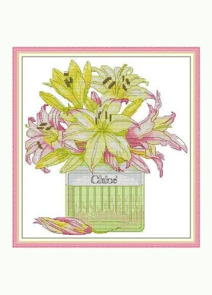 Набір для вишивання за нанесеною на канву схемою "Perfume Lily". AIDA 14CT printed 28*30 см Joy Sunday (313614664)