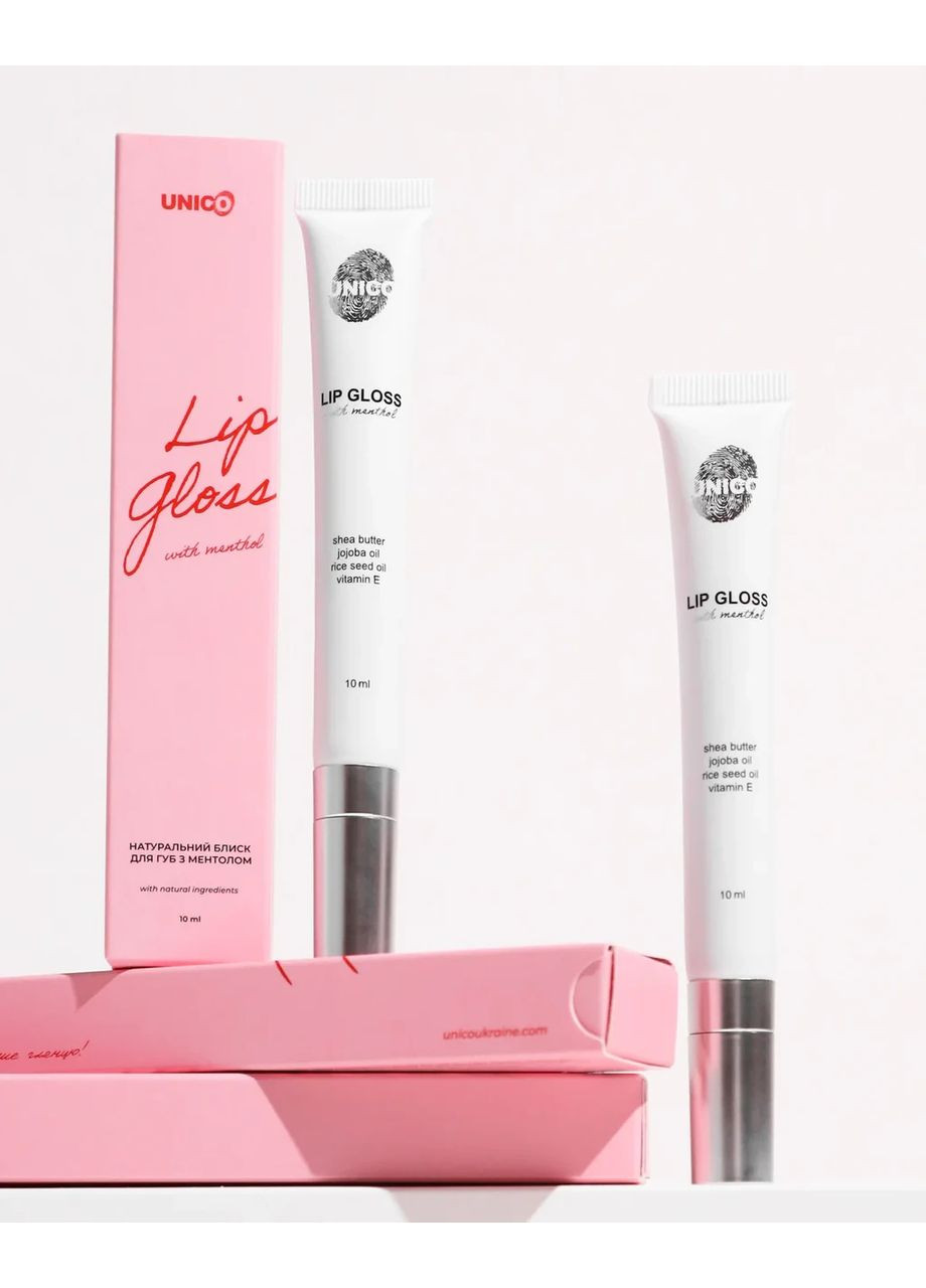 Блеск для губ с ментолом Lip Gloss with mentol оттенок Crush, 12 мл Unico (361443587)