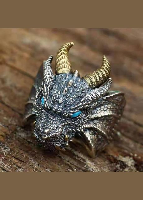 Модное мужское кольцо в виде дракона с синими злазами, кольцо дракон символ власти, регулируемый Fashion Jewelry (285110711)
