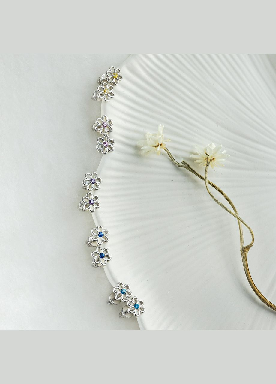 Серебряные серьги с фианитами. Каштан (342335260)