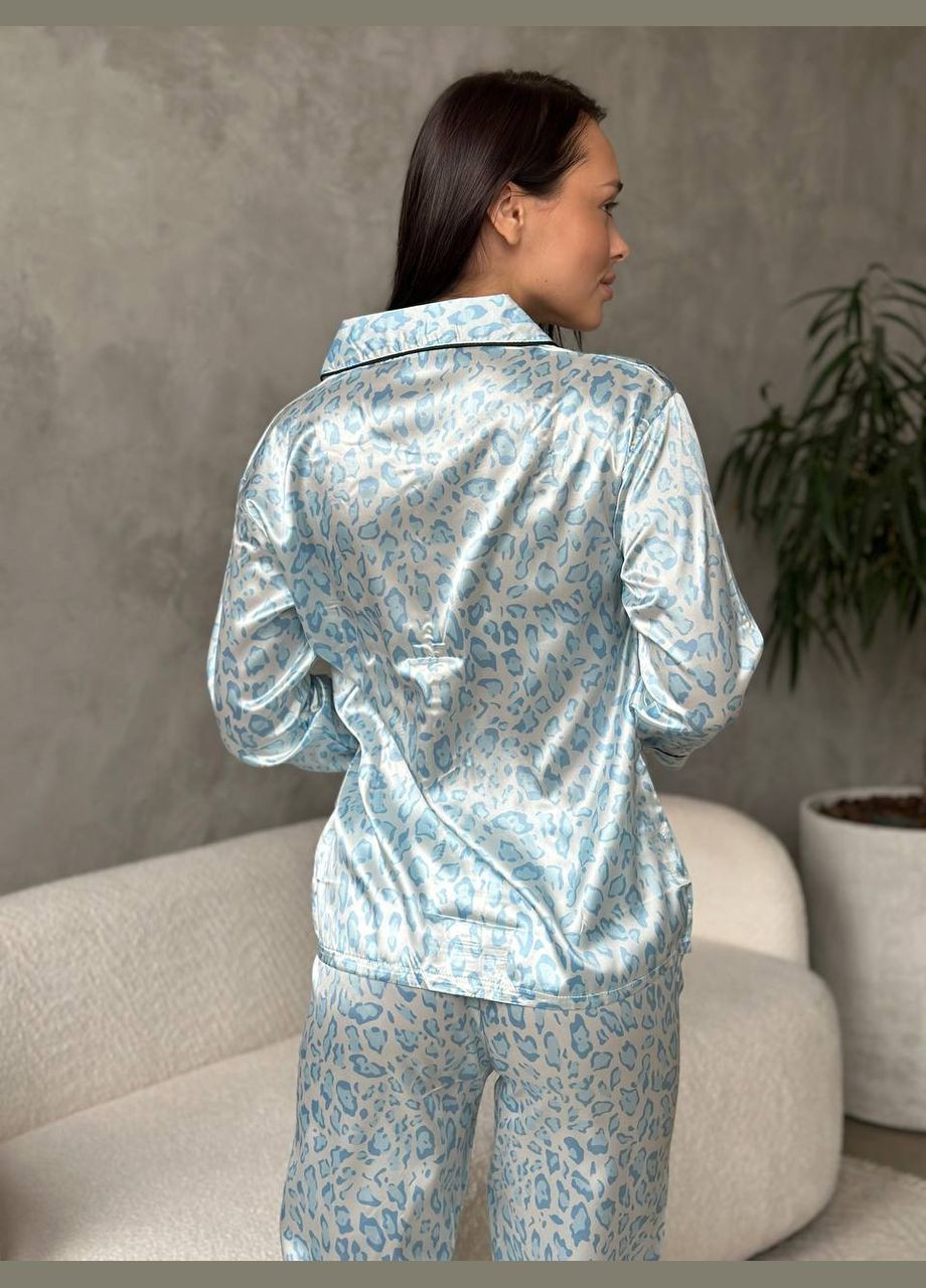 Блакитна всесезон піжама жіноча сорочка + шорти No Brand