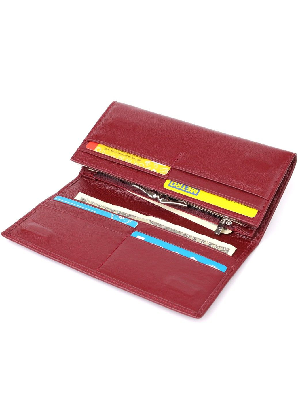 Вместительный женский кошелек из натуральной кожи 23089 Бордовый st leather (330642751)