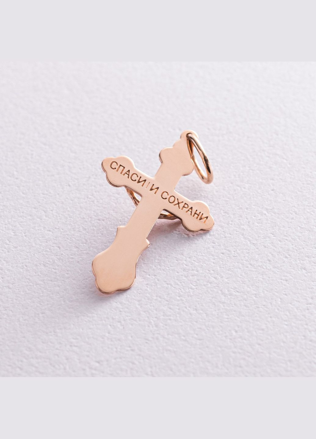 Золотий православний хрестик Розп'яття. Спаси і збережи п02439 Oniks (264023624)