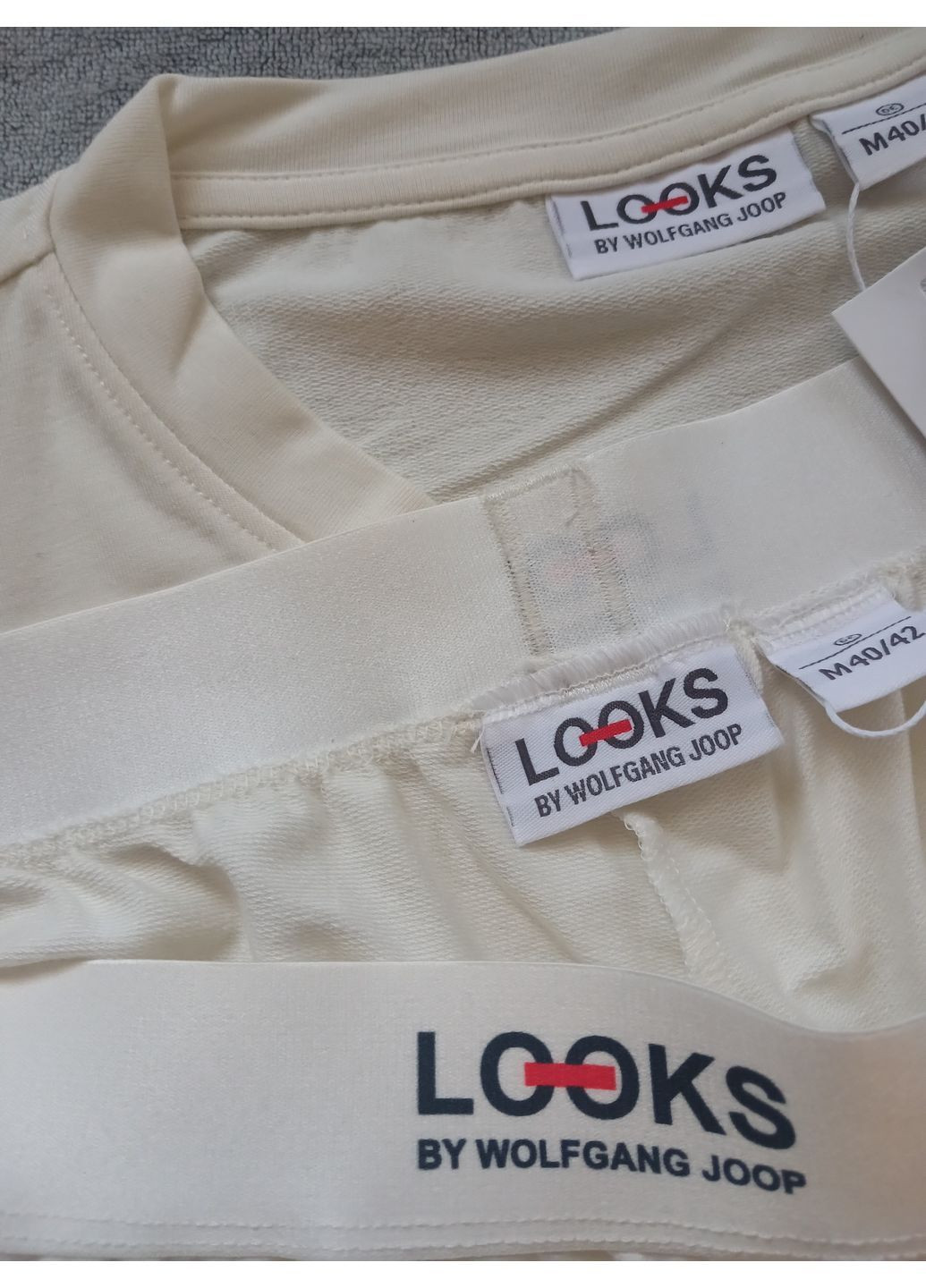 Молочная пижама лонгслив + брюки Looks