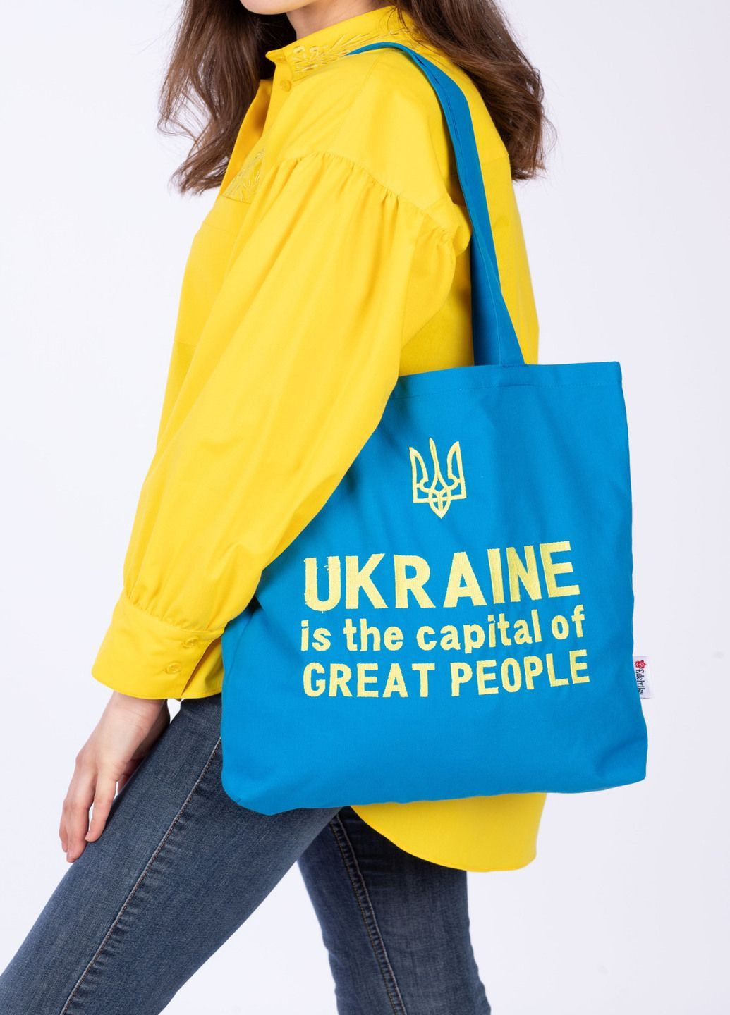 Сумка "Ukraine is the capital of Great People!" голубая Едельвіка шопер (364710230)