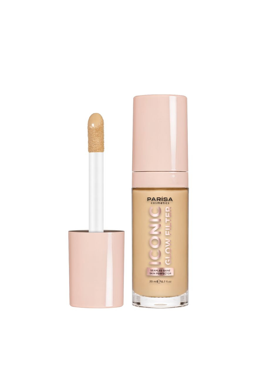 Тональна основа з ефектом сяйва 20 мл, 601 Porcelain glow Порцелянова Parisa Cosmetics (354232207)