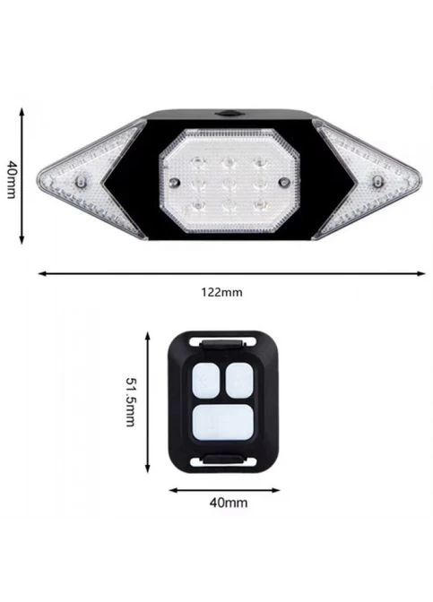 Велофара LY-6700 с указателями поворотов (красный+желтый+синий), ЗУ microUSB, Li-Ion аккум., пульт управления No Brand (402276608)