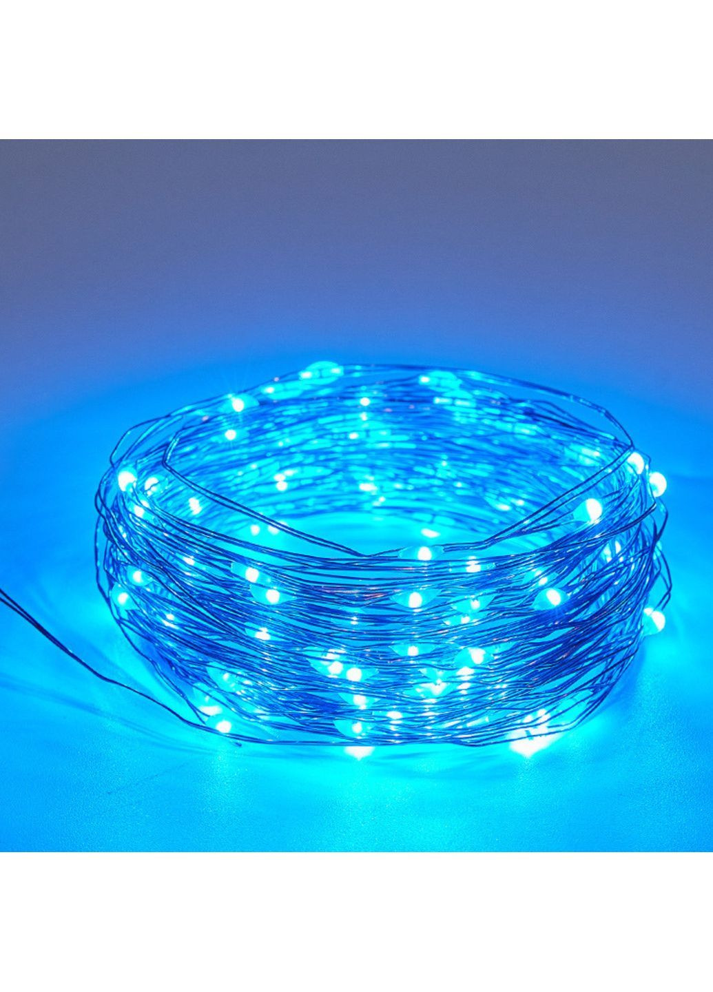 Гірлянда Роса 10 м на мідному дроті USB, Пульт, 100 LED, синя No Brand (367584200)