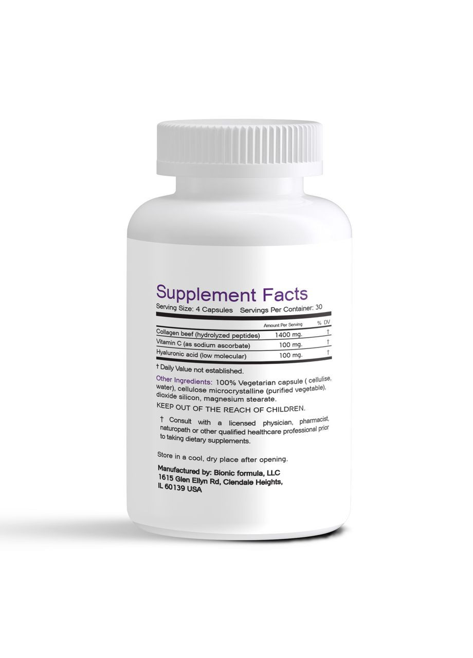 Коллаген 1 и 3 типа с гиалуроновой кислотой витамином С для женщин Bionic Formula (369154292)