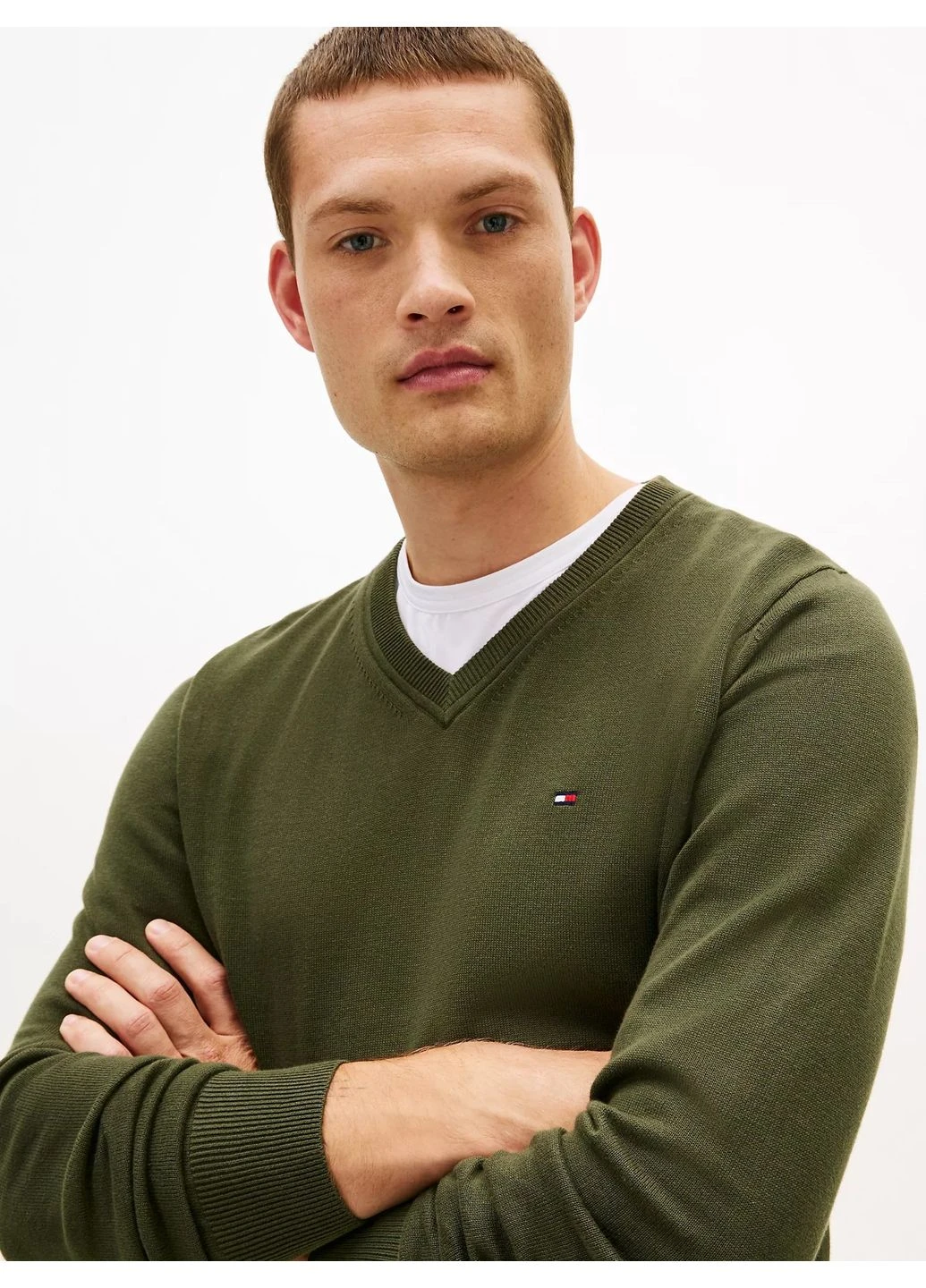 Оливковий демісезонний пуловер пуловер Tommy Hilfiger