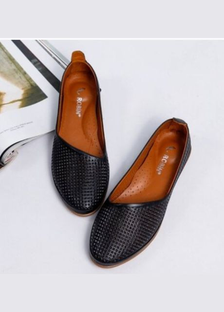 Женские балетки | чёрные натуральная кожа (325696483)