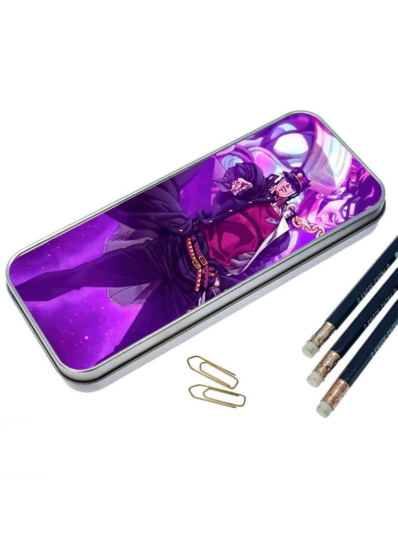 Органайзер для канцелярских принадлежностей металлический, кейс для мелочей Невероятные приключения ДжоДжо #003 7*18 см Silver No Brand (309157340)