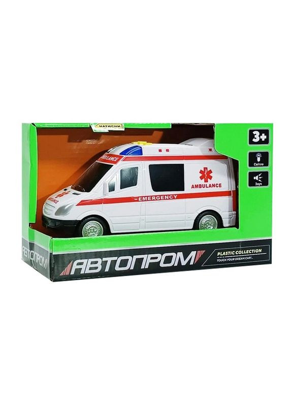 Детская автомодель "Скорая помощь" 7994, 17х7 см, звуковые и световые эффекты АВТОПРОМ (373167900)