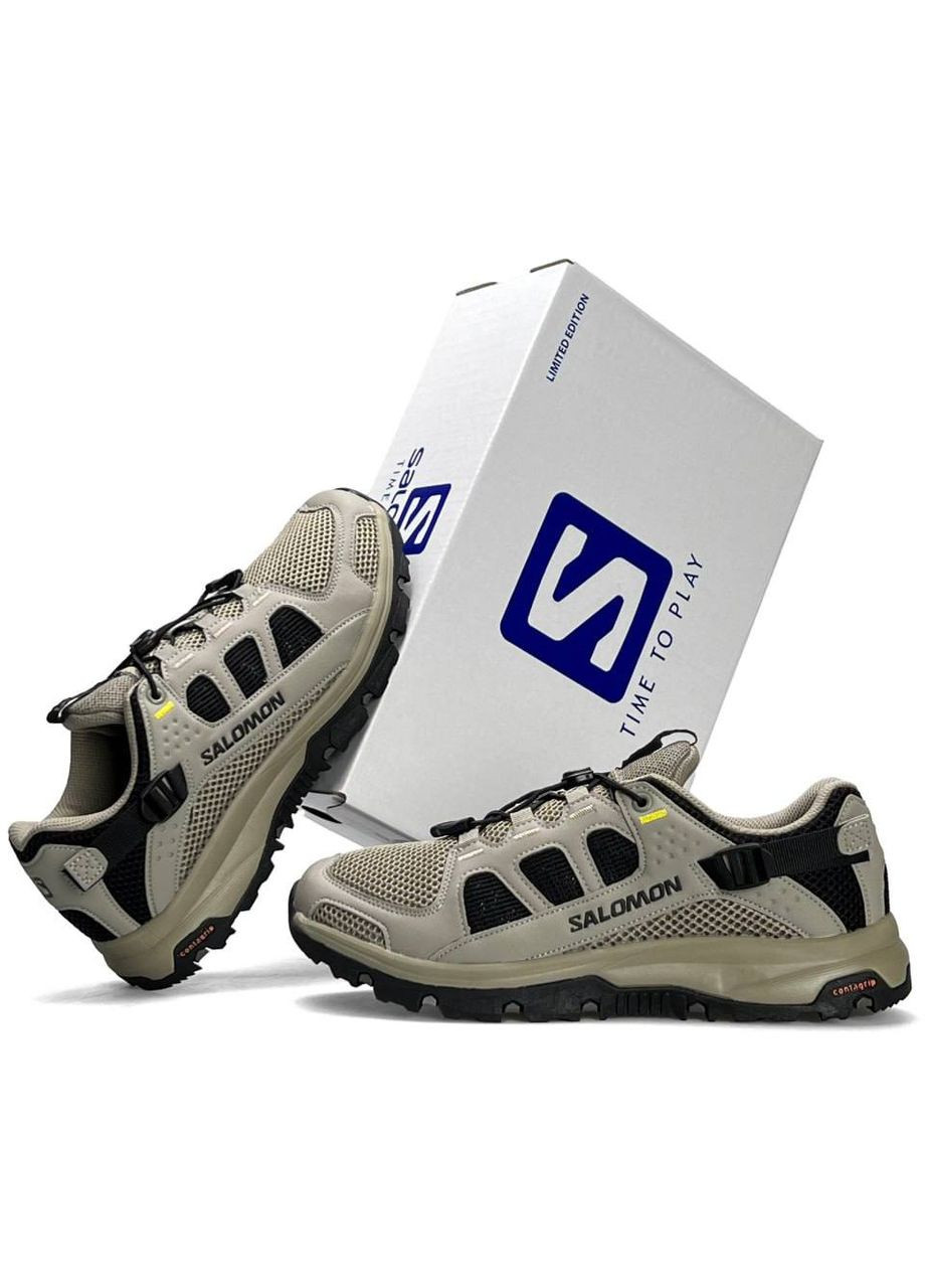 Бежевые демисезонные кроссовки мужские salomon beige black No Brand Tech Amphib 5