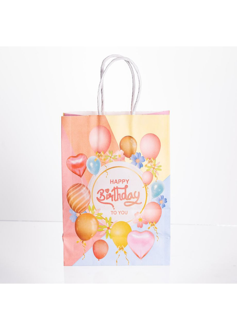 Набір подарункових пакетів з паперу 12 (шт.) Happy Birthday картонні гарні пакети для подарунків 15×8×21 (см) HP-10359-23YPBL Yiwu (370800623)