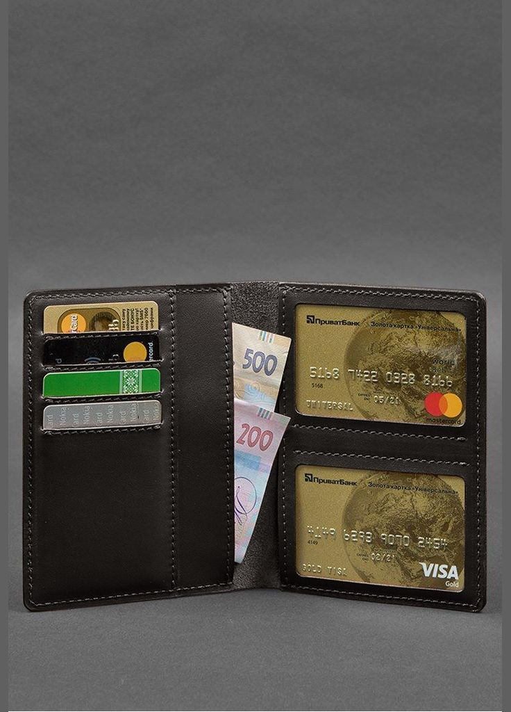 Шкіряна обкладинка-органайзер для документів 6.1 темно-коричневий краст (A-028193) BlankNote (329186785)