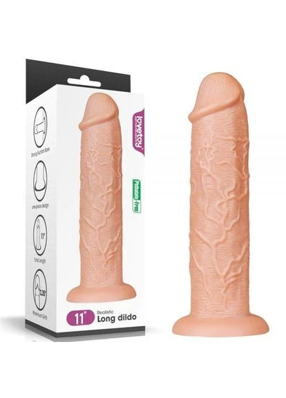 Реалістичний Фалоімітатор, дилдо на присосці 11" King-sized Dildo Flesh Lovetoy (383075279)