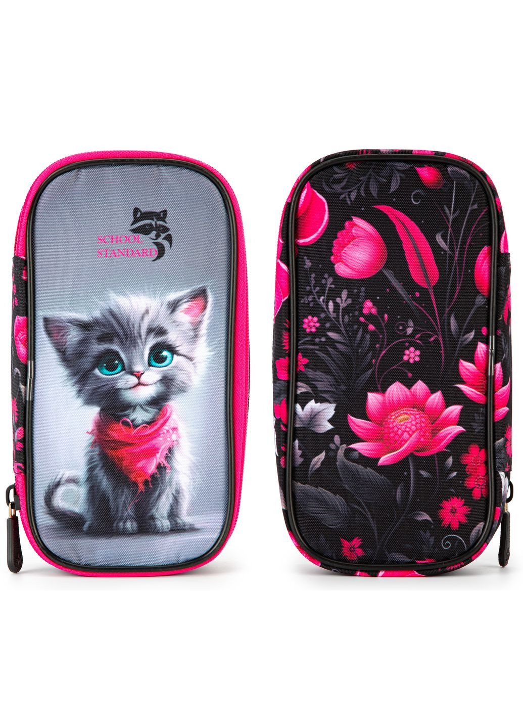 Пенал шкільний для дівчинки з Котиком м'який (PSS-122) School Standard (329142240)