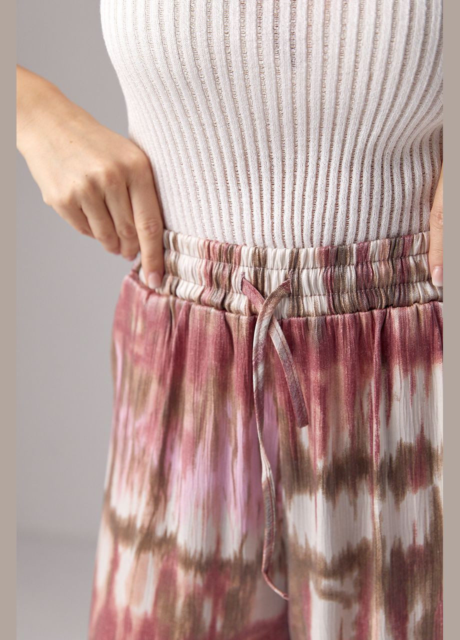 Літні прямі штани на гумці з абстрактним принтом Lurex (292981061)