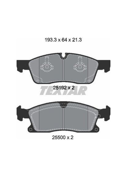 Колодки гальмівні (передні) MB M/GL/GLE/GLS-class (W166/X166) 11- (Teves) Q+ (193.3x64x21.3) 2519202 UA63 Textar (339653139)