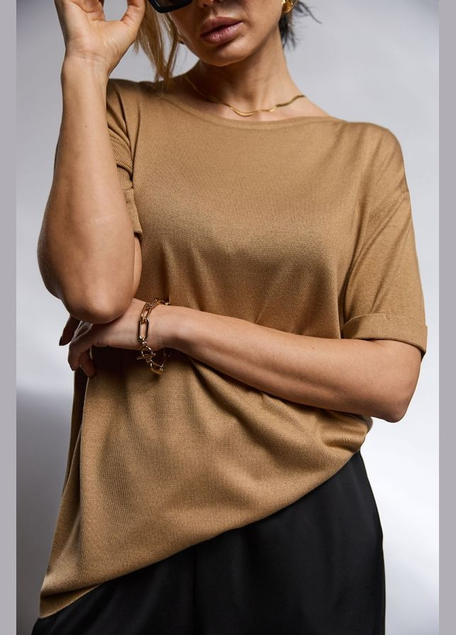 Элегантный джемпер свободного силуэта из шелковистой пряжи (2502) Triko Bakh - (334710692)