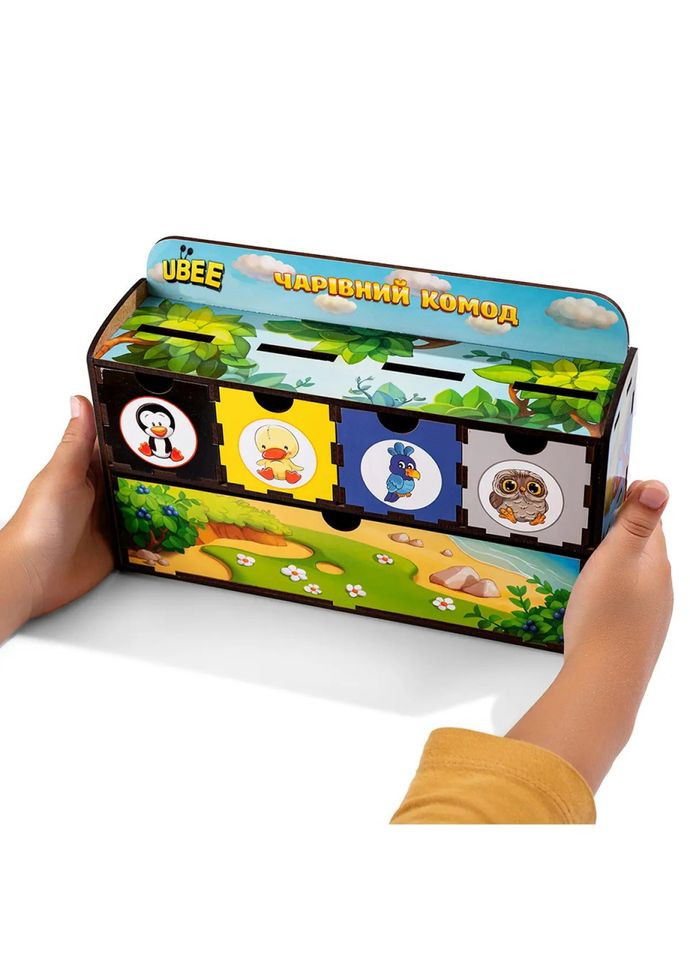 Дерев'яна настільна гра "Птахи" (ПСД167) PSD167 сортер-комодик Ubumblebees (302385568)