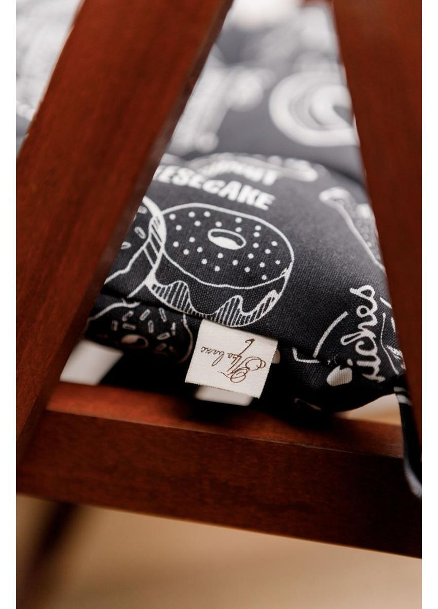Подушка для стільця Breakfast black 40х40 см Чорно-білий Прованс (372806211)