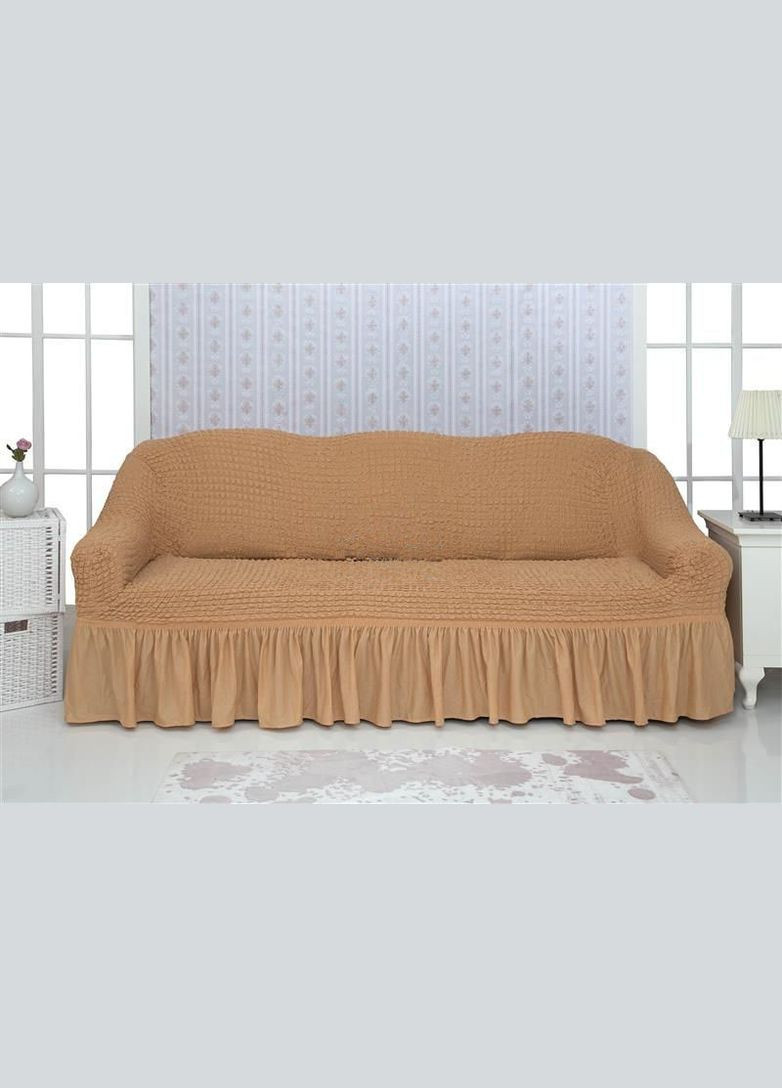 Комплект чохлів на диван з воланами 04-230 Бежевий Venera (268547645)