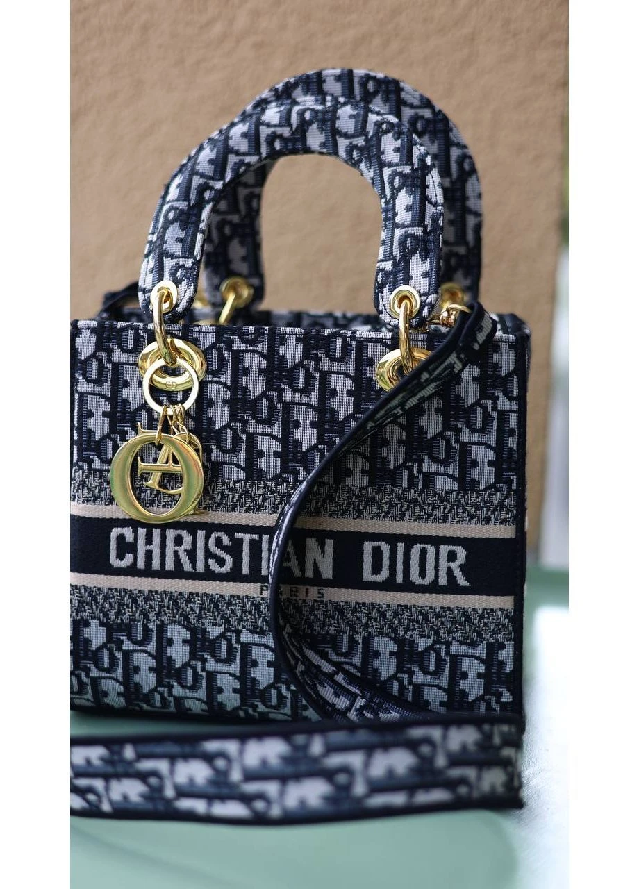 Сумка CHRISTIAN DIOR Lady D-Lite textile black/beige Vakko (380579116)