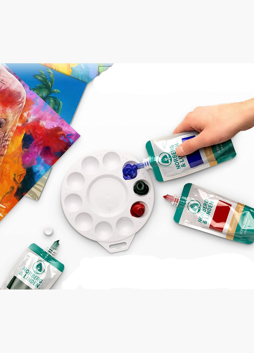 Набор художественных акриловых красок 15 цветов по 120 ml. (Дой-пак) Norberg & Linden (322772793)