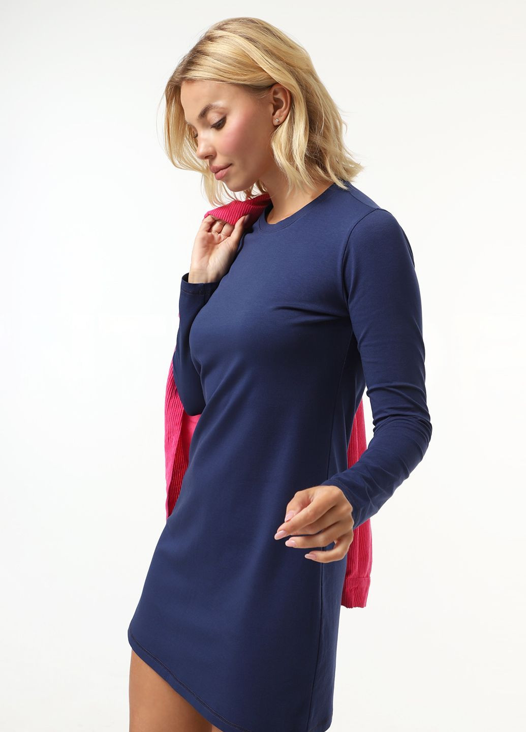 Синя повсякденний сукня-лонгслів Daria Karpiuk однотонна