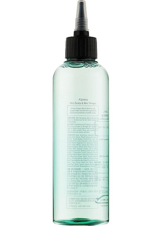 Догляд за жирною шкірою голови Mint Scalp Hair Vinegar 200ml (902443-62174) A'pieu (368602404)