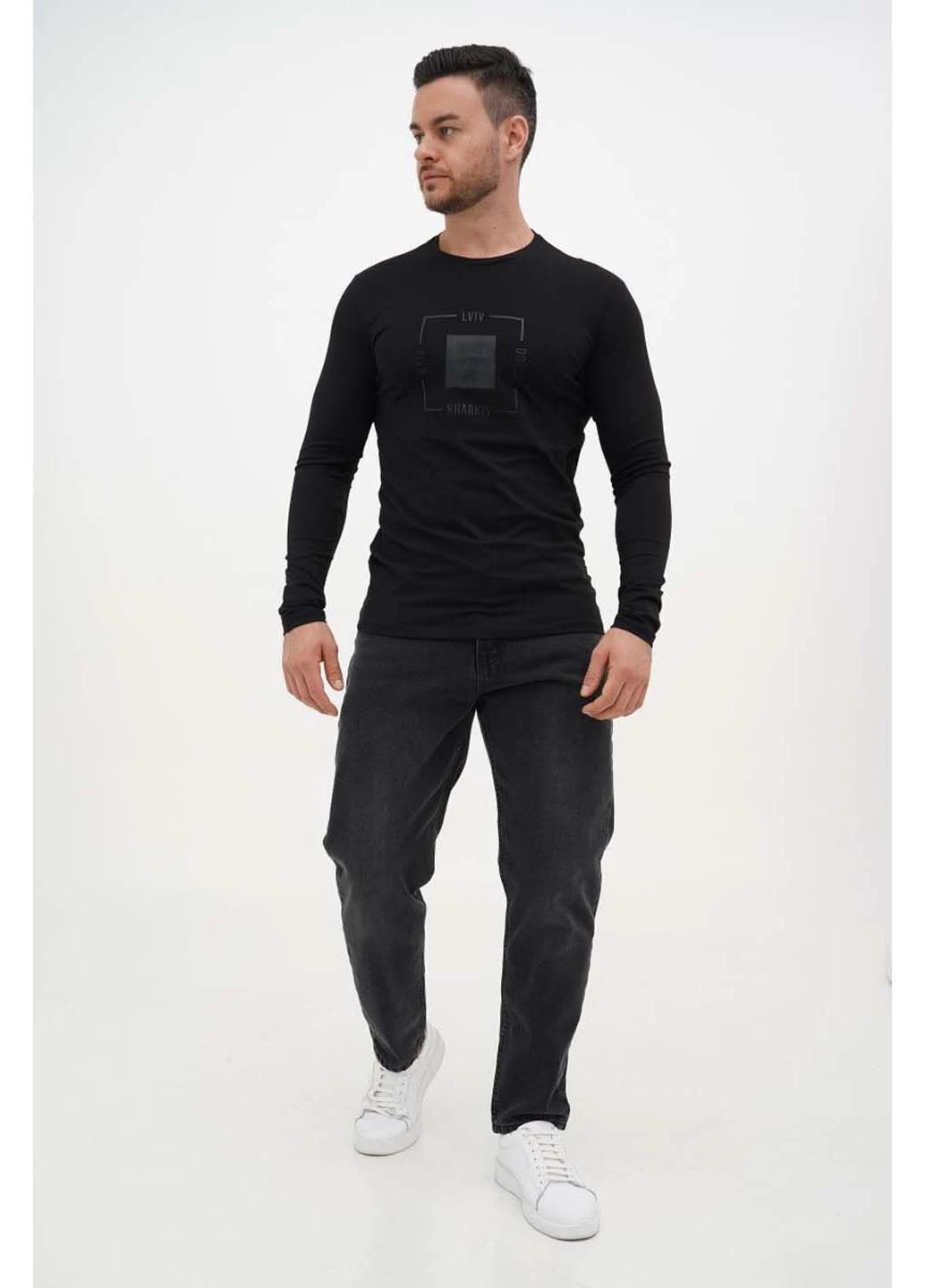 Черный демисезонный повседневный лонгслив Trend Collection