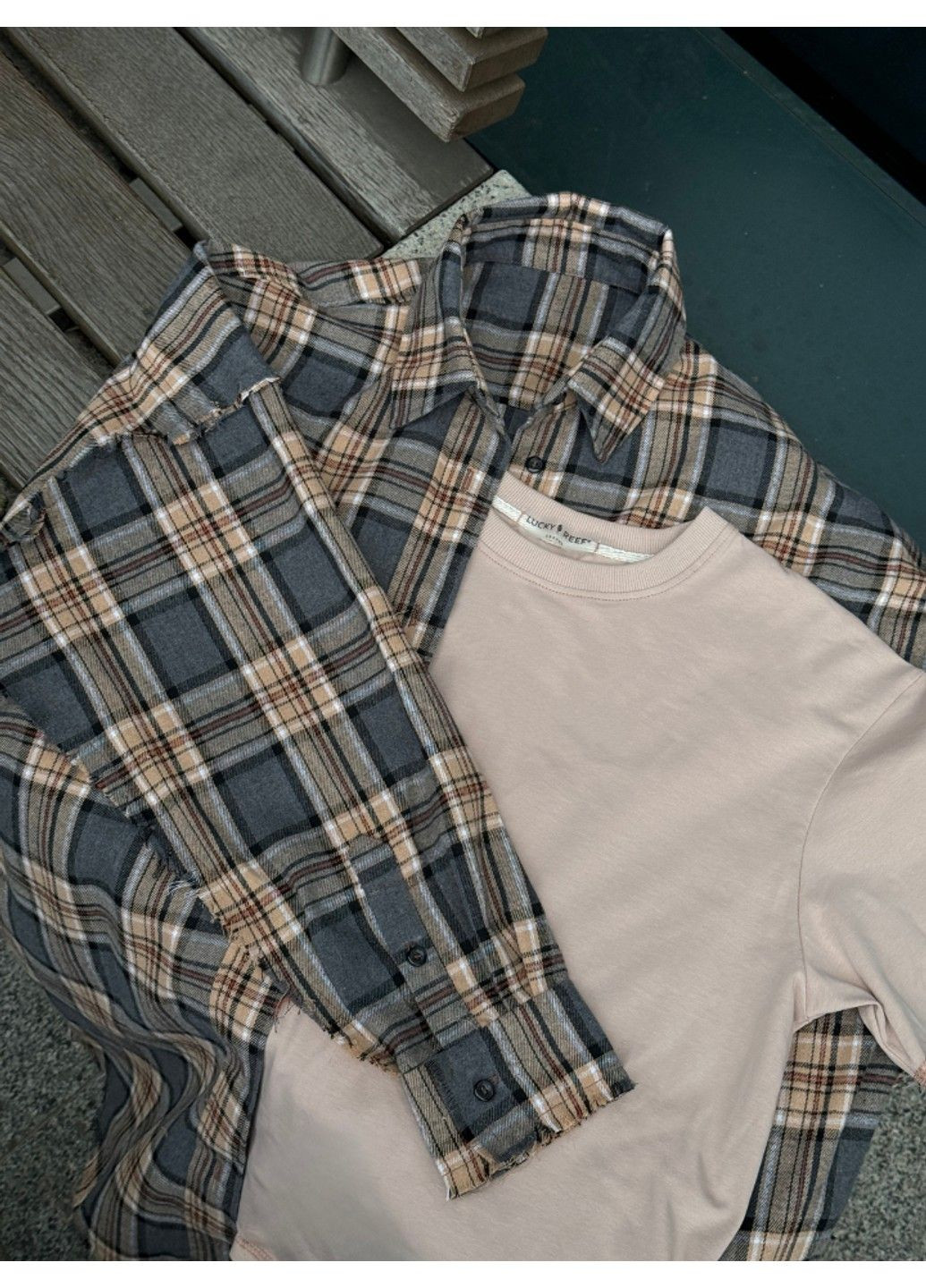 Коричневая рубашка No Brand