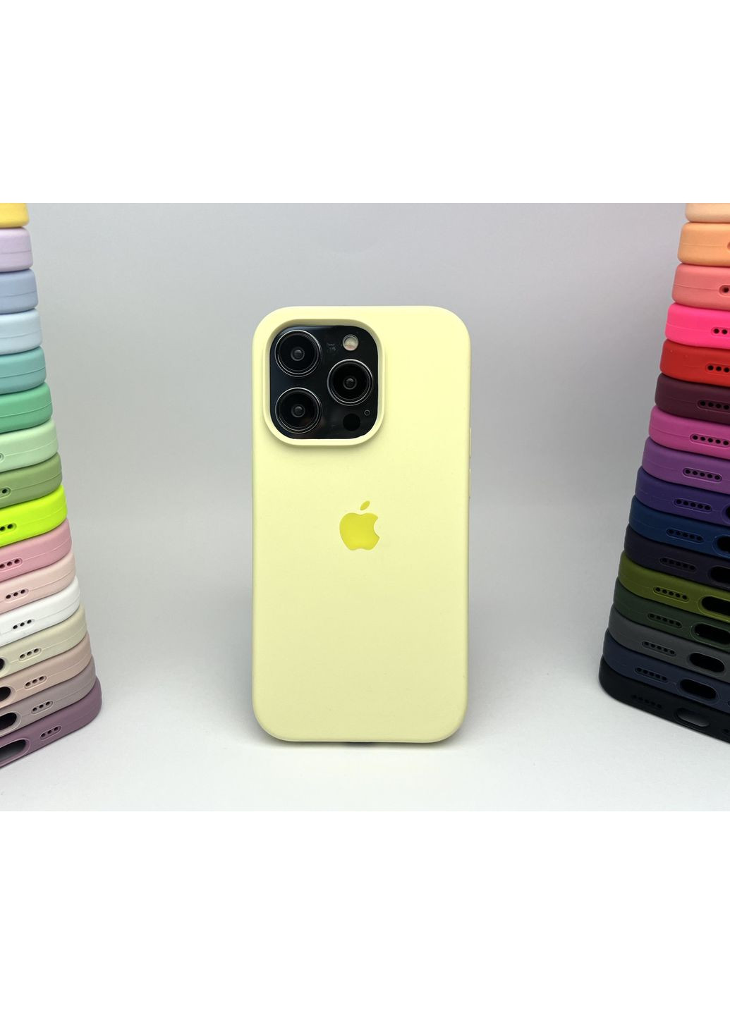 Чехол на 14 PRO Silicone case силиконовый микрофибра для айфона 14 О Mellow Yellow cover No Brand (369137231)
