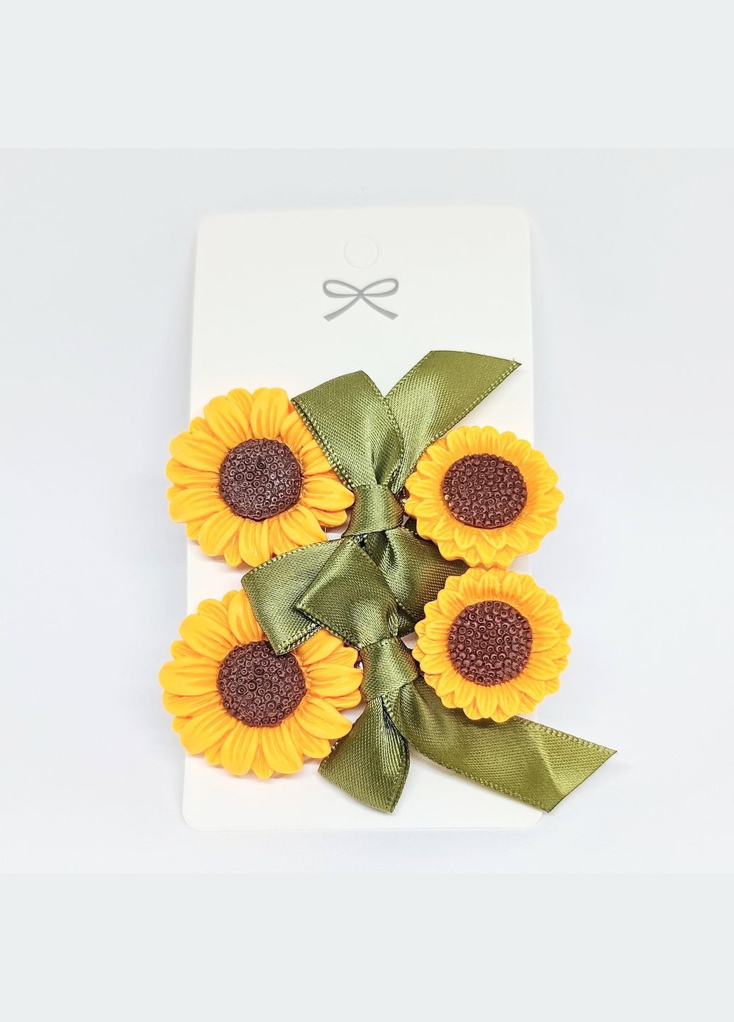 Шпильки для волосся Заколки затискачі для волосся 2шт соняхи Жовий коричневий зелений 77 мм х 36 мм х 16 мм Finding (327890839)