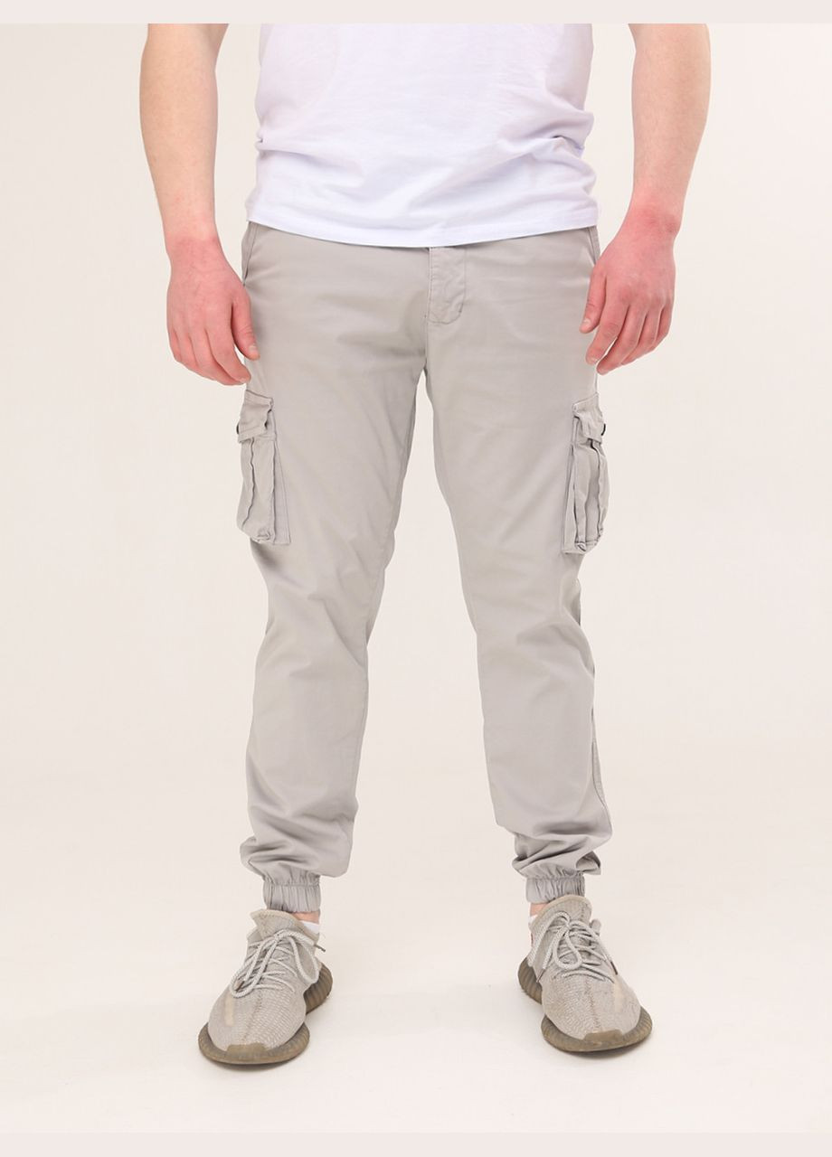 Штани чоловічі світло-сірі джогери тонкі з бічними кишенями JEANSclub джогер (290983225)