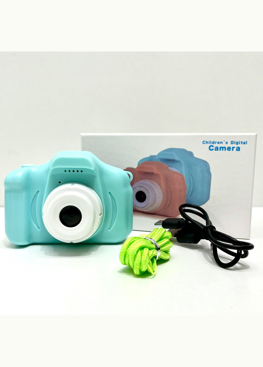 Фотоапарат дитячий відео фото ігри прослуховування музики підтримує microSD Бірюзовий (C 48359) No Brand (304421607)