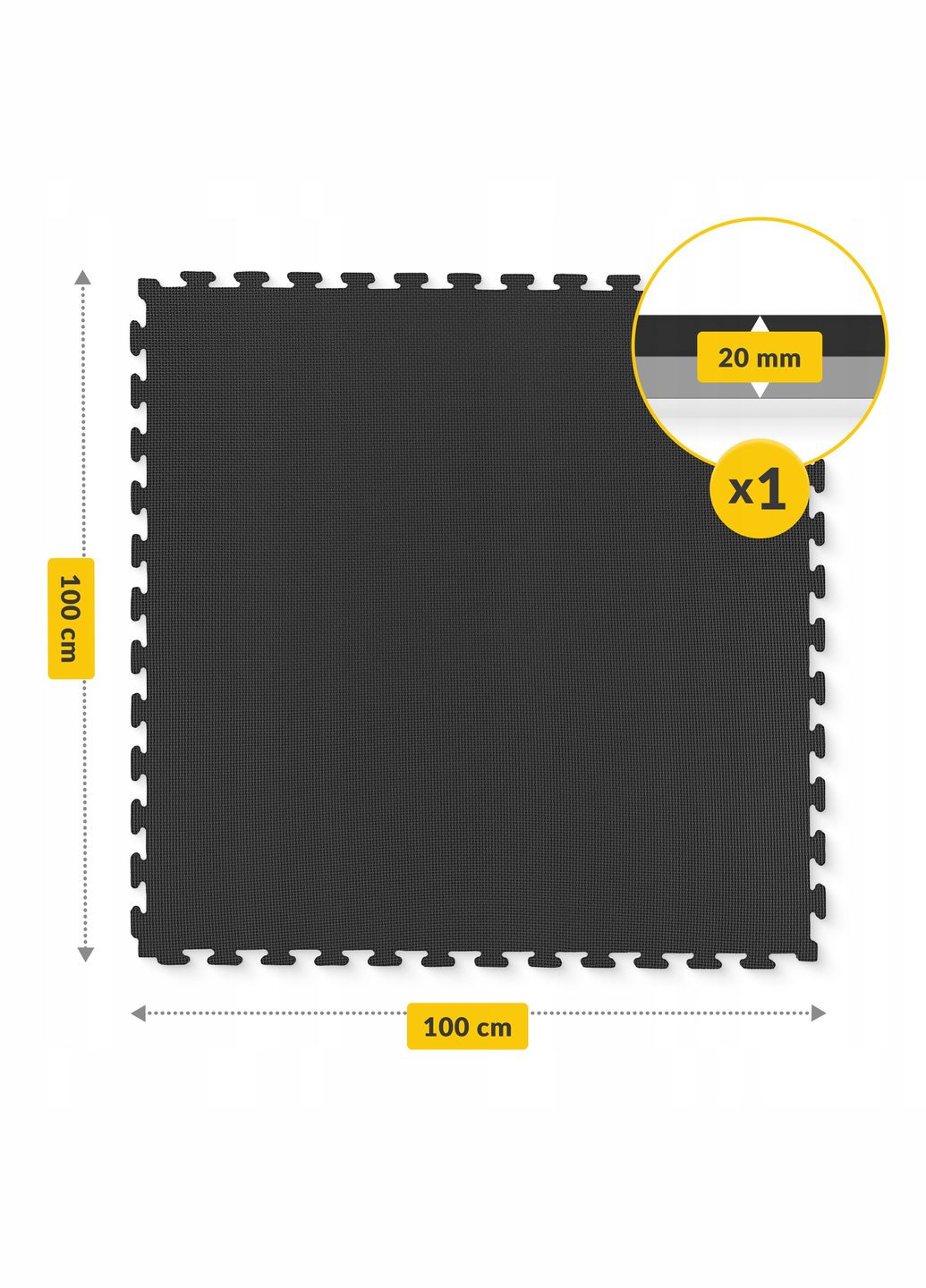 Мат-пазл (ласточкин хвіст) Mat Puzzle EVA 100 x 100 x 2 cм Black/Grey () 4FIZJO P-5907739316226 (334140997)