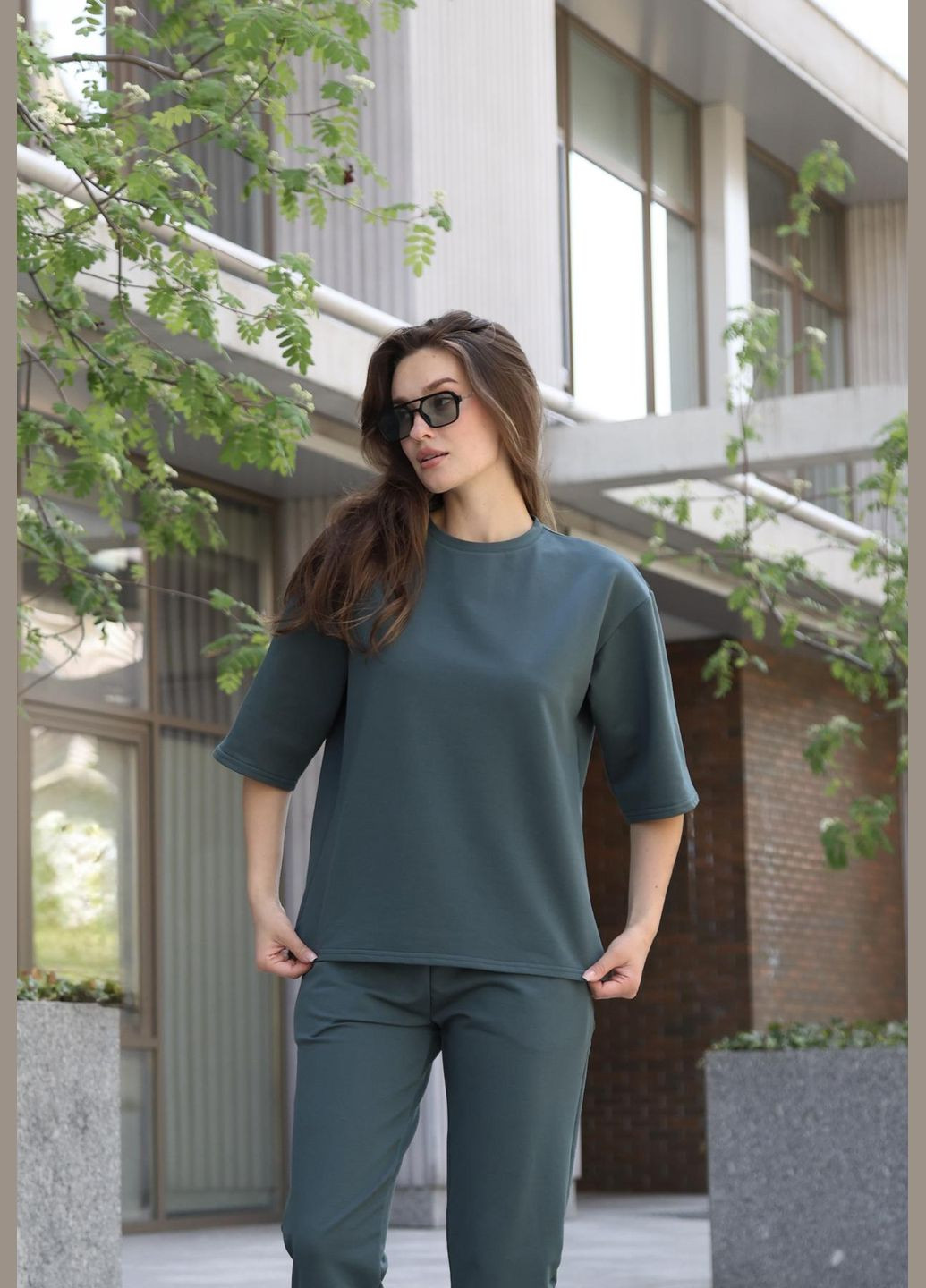 Футболка женская оверсайз "Maya" изумрудная No Brand - (331934031)