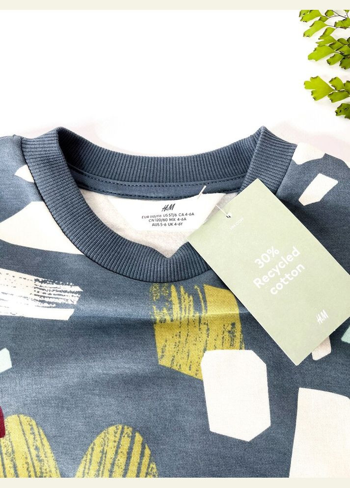 Кофта світшот 116 см сірий артикул Л723 H&M (316038619)