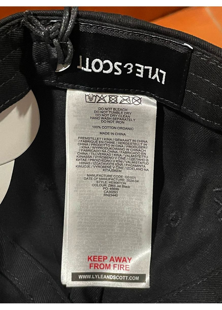 Кепка унисекс бейсболка Lyle & Scott Tonal Eagle Jet Black Baseball Cap (368766542)