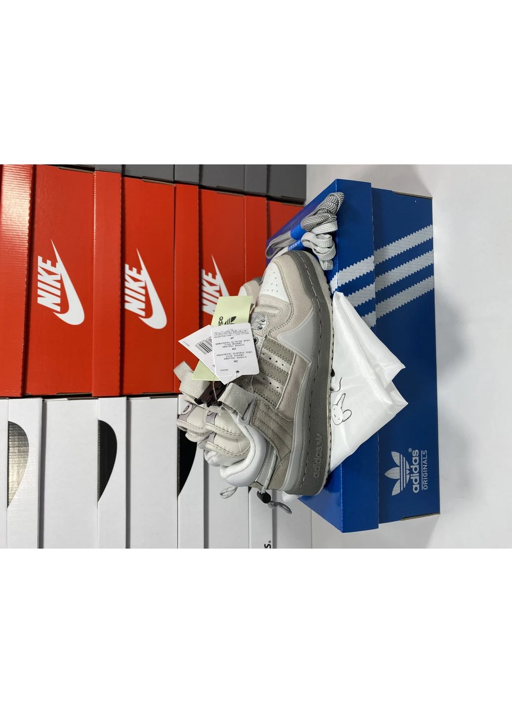 Сірі літні кросівки adidas forum bunny grey адідас форум бед банні сірі No Brand