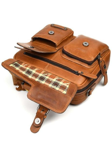 Сумка планшет через плечо мужская из натуральной кожи для телефона и для документов средняя Hill&Burry Коричневый 38080 HILL BURRY (355245056)