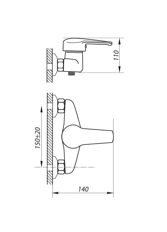 Змішувач для душу LOPB 279 (ZX0197) Zerix (315151741)