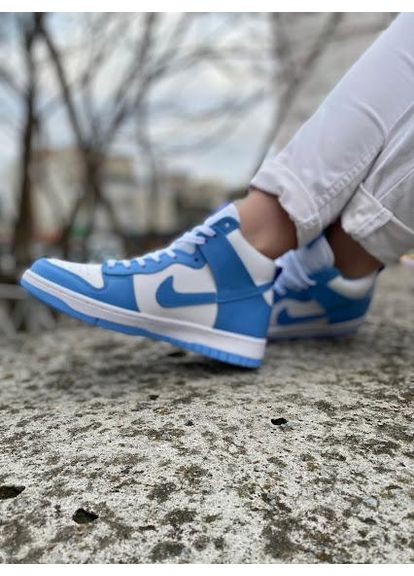 Білі Осінні кросівки чоловічі nike dunk high blue white найк сб данк No Brand