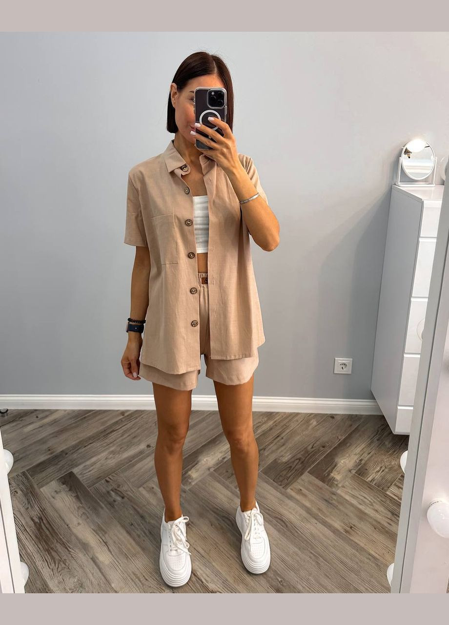 Костюм льон шорти та сорочка No Brand (330173999)