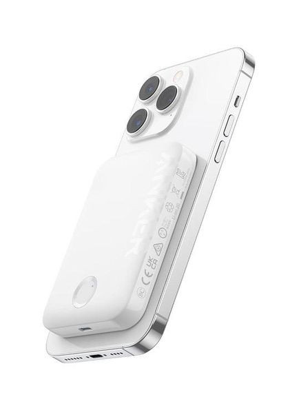 Магнітна батарея MagGo 321 Magnetic Magsafe Powerbank 5000mAh Павербанк з бездротовою зарядкою Білий Anker (349824343)